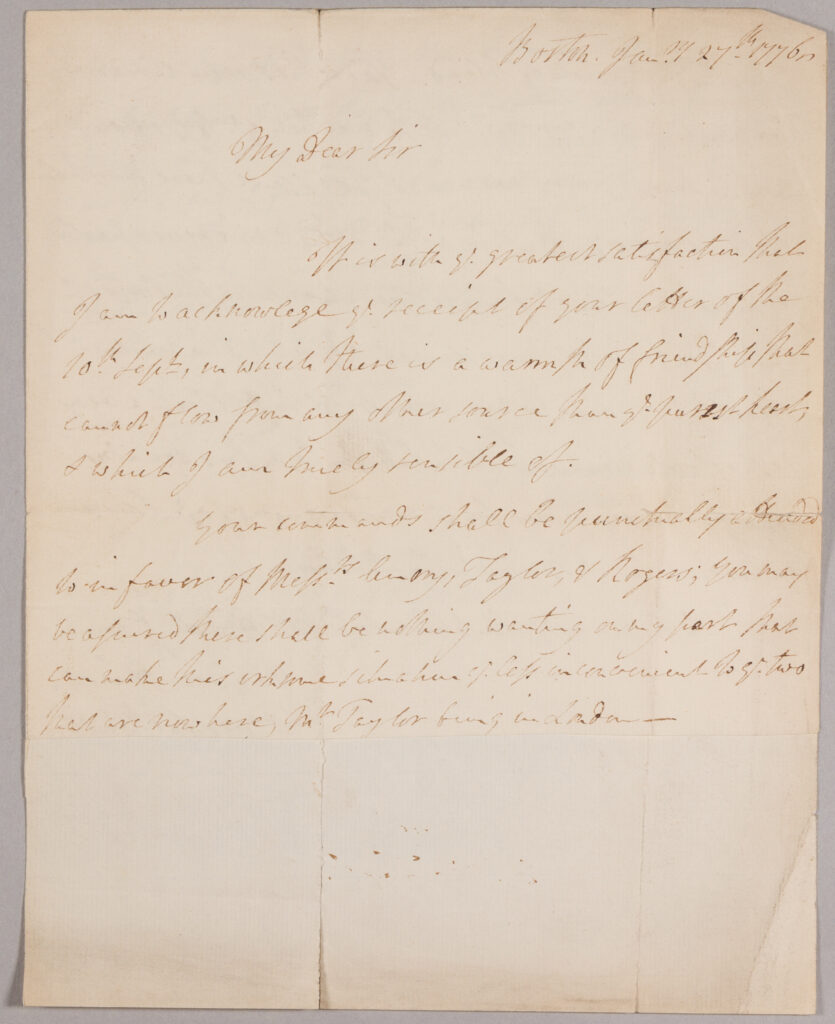Letter from William Howe to Mark Huish